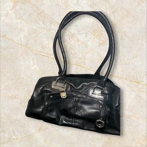 b. makowsky Black Leather Shoulder Bag
